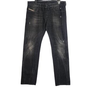 Diesel Safado Jeans 008UP 34 x 32 Gray Button Fly Rigid 100% Cotton